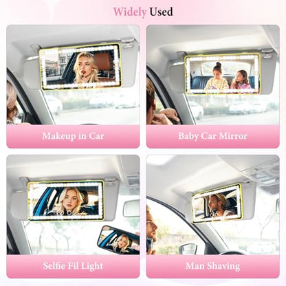 Car Sun Visor Vanity Mirror (Yellow / 1PCS)