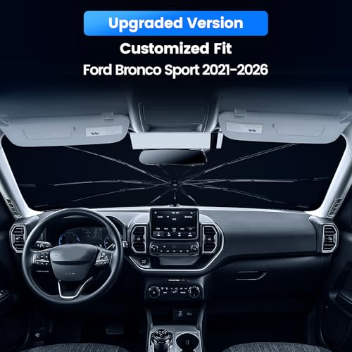 Windshield Sun Shade Umbrella Compatible with Ford Bronco Sport 2021 (For Ford Bronco Sport 2021+)
