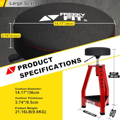 Adjustable Tall Shop Stool (Red/30.7-33.07 Inch)