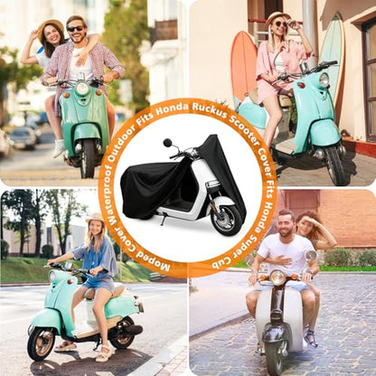 Moped Cover Scooter Cover Waterproof Outdoor Vespa Cover (S-72 inch / Black)