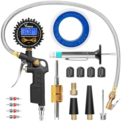 Digital Tire Pressure Gauge with Inflator (3-250PSI / Tire Inflator Gauge)
