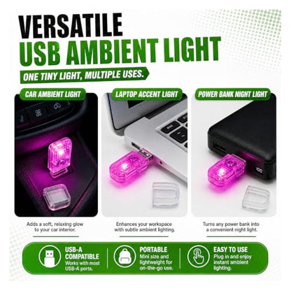 2PCS USB LED Car Night Light Bulb (Purple)