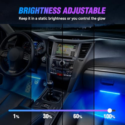 4PCS 48LED Car Interior Neon Accent Lights RGB Remote Control (Remote RGB Lights)