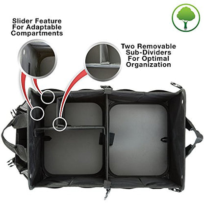 Car Trunk Organizer for SUV & Truck Cargo Storage (Large / Black)