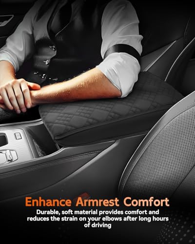 for 2025 2026 Jeep Wagoneer S Center Console Cover Armrest Box Cover for Wagoneer S (Wagoneer S Thickened Black Leather Square)