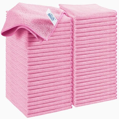 50PK Microfiber Cleaning Cloth (Pink)