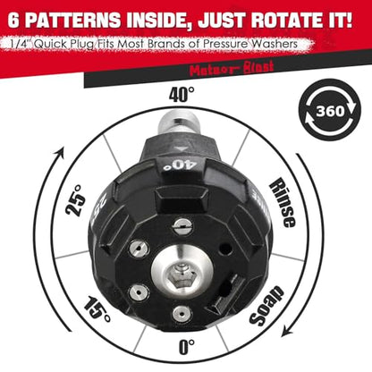 MeteorBlast 6 in 1 Quick Change over Adjustable Pressure Washer Nozzle Tips (Orifice 3.5)