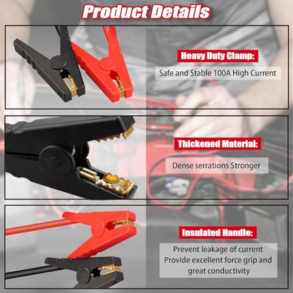 Jump Starter Adapter for Craftsman 20V V20 Battery with Jumper Cable Clamps Portable Car Charger Jump Starter (For Craftsman)