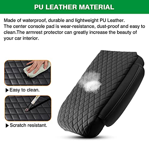 Center Console Cover Kia Sorento Accessories 2026 2025 2024 2023 2022 2021 Armrest Cover Center Console Pad for Kia Sorento PU Leather Armrest Seat Box Cover Protector w (Size for Kia Sorento 2021-2026)