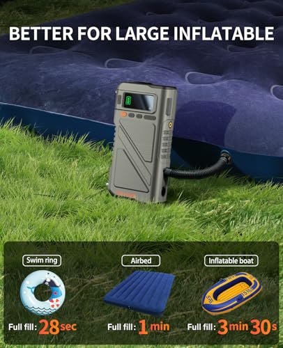 Car Jump Starter with Air Compressor 9000A (Gray-9IN1)