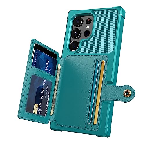 for Samsung Galaxy S22 Ultra Case with Card Holder (Green / Samsung Galaxy S22 Ultra)