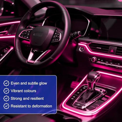 EL Wire Interior Car LED Strip Lights (Pink)