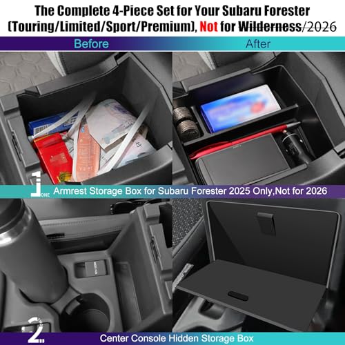for 2025 Subaru Forester Accessories Center Console Organizer (L-For-2025-forester)