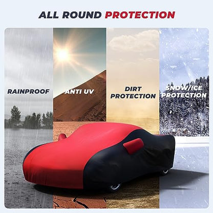 Waterproof Car Cover Custom for Chevy Corvette 2020 (Red Black / Corvette C8)