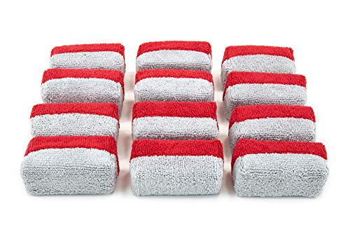 Mini [Saver Applicator Terry] Ceramic Coating Applicator Sponge (Red/Gray)