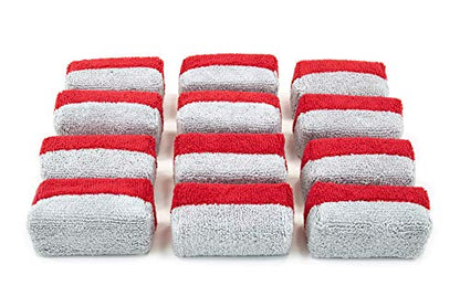 Mini [Saver Applicator Terry] Ceramic Coating Applicator Sponge (Red/Gray)