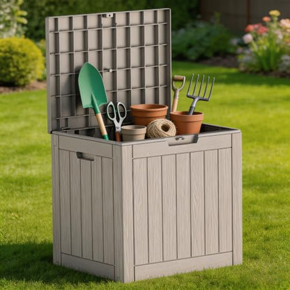50 Gallon Resin Outdoor Storage Box (Gray / 46 gallons)