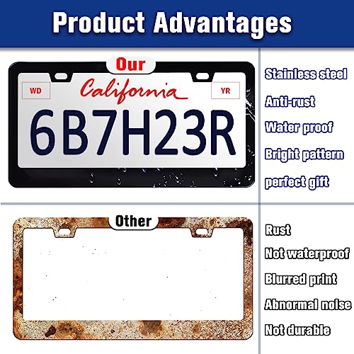 Summer Beach License Plate Frame Palm Trees License Plate Holder 6x12 in (Summer Beach)