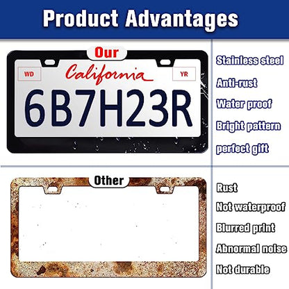 Summer Beach License Plate Frame Palm Trees License Plate Holder 6x12 in (Summer Beach)