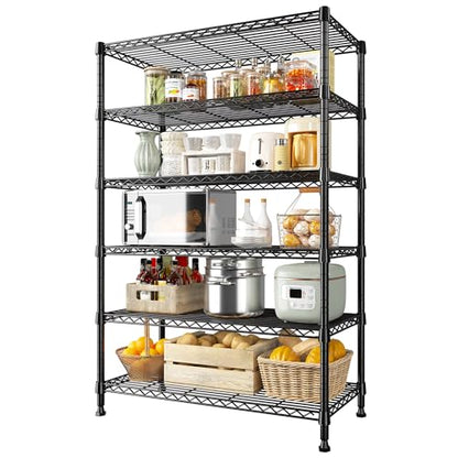 71" H 6 Tier Heavy Duty Wire Shelving (6 Tier-14"D x 29"W x 71"H)