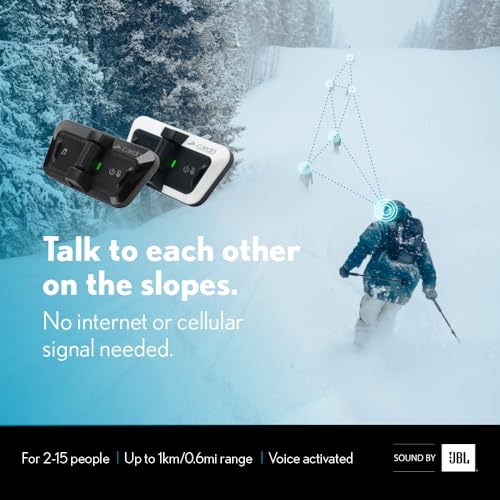 Packtalk Outdoor Helmet Communication System for Skiing (Outdoor Black / Dual Pack)