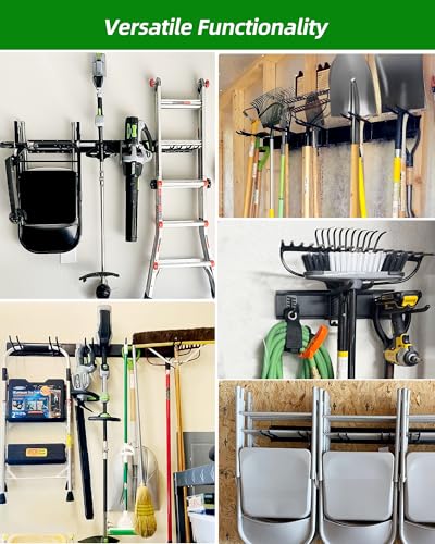 64 in Garage Tool Organizer Wall Mount (64 inch 10-Hook)