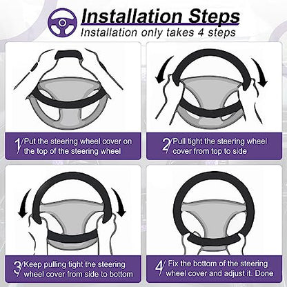 Elastic Stretch Steering Wheel Cover (Purple)