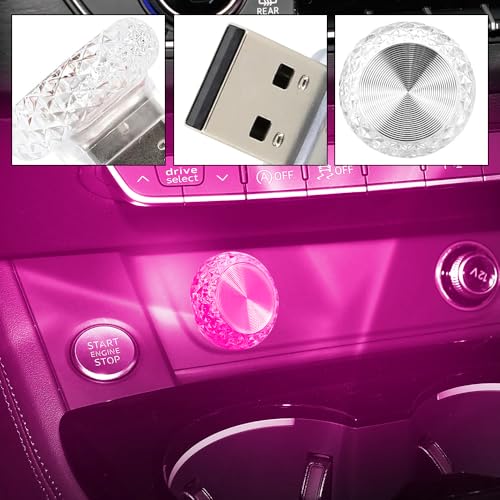 4PCS USB LED Car Interior Atmosphere Lamp (Pink Purple)