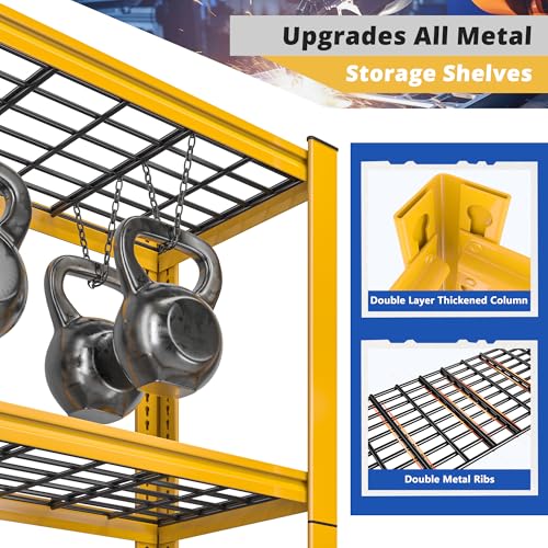 Orange Garage Shelving Adjustable 3010LBS Heavy Duty Storage Shelves (Yellow)