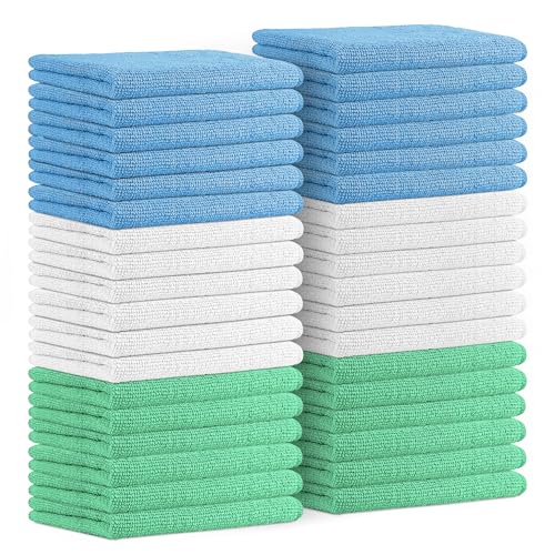 Microfiber Cleaning Cloths (Pack of 36 - 16x16 Inches / Multicolor)