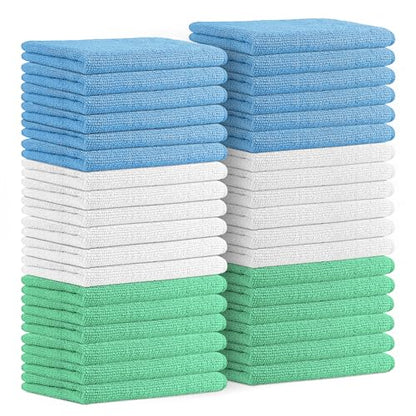 Microfiber Cleaning Cloths (Pack of 36 - 16x16 Inches / Multicolor)