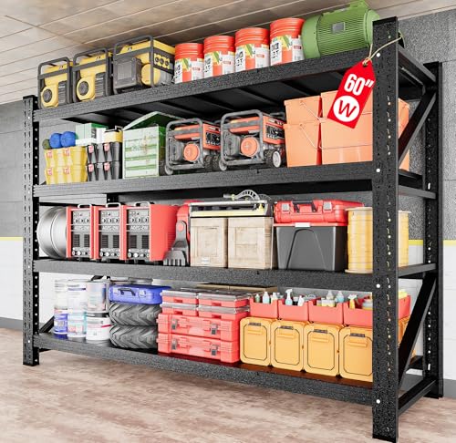5000LBS Heavy Duty Garage Shelving Units (Matte Black / 60"Wx24"Dx70"H)