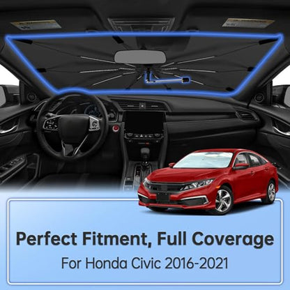 Windshield Sun Shade Umbrella for Honda Civic 2016 (for Honda Civic 2016-2021)