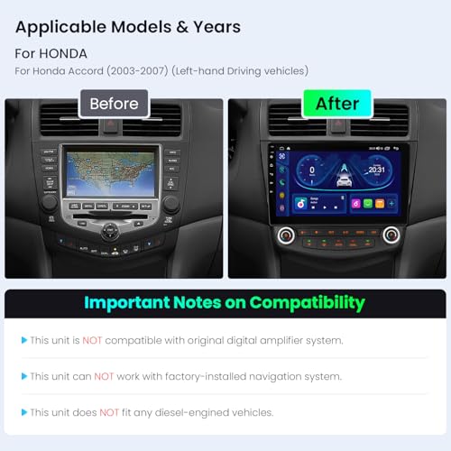 10.1" Android Car Stereo for Honda Accord 7th 2003 (2+64GB)