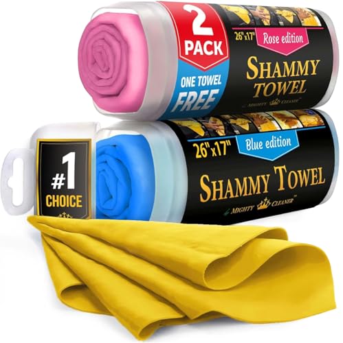 Premium Shammy Cloth for Car Drying (Pink, Blue, Yellow)