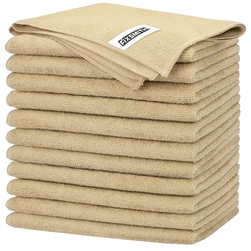 Beige Microfiber Cleaning Cloth (12pk / Beige)