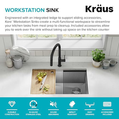 Stainless Steel 30 in Undermount Kitchen Sink KWU110 (Stainless Steel / 30 Inch / Sink)