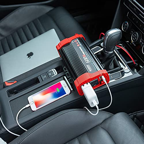 600W Car Power Inverter 12V DC to 110V AC Converter (600W Red)