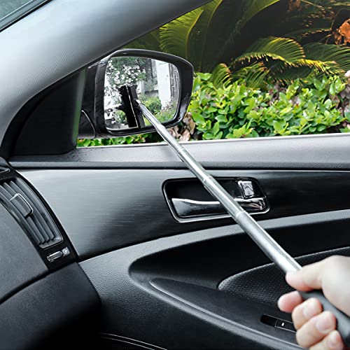 38.6 Inch Telescopic Mirror Squeegee (Black/Black Flag)