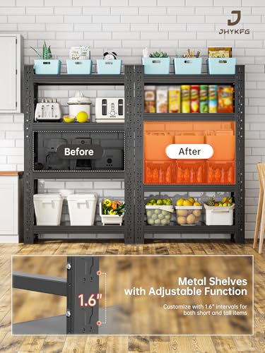 4 Tier Storage Shelves (Black / 48"W*24"D*79"H)
