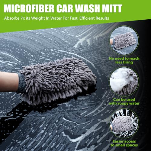 2 Pack 1300 GSM Car Drying Towels (Grey / 36" x 24")