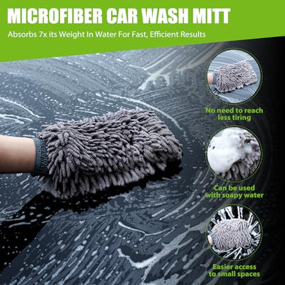 2 Pack 1300 GSM Car Drying Towels (Grey / 36" x 24")