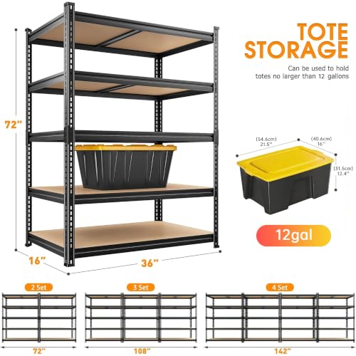 4 Pack Storage Shelves (Black)