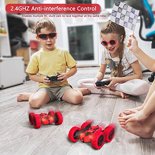 RC Stunt Car for Kids Ages 6 (Red / Standard (Headlights))