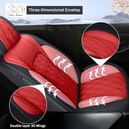 Front Waterproof Leather Seat Covers for Toyota Camry 2002 (#067 Black&Red / 3.Camry-2 Front Seat Covers Only)