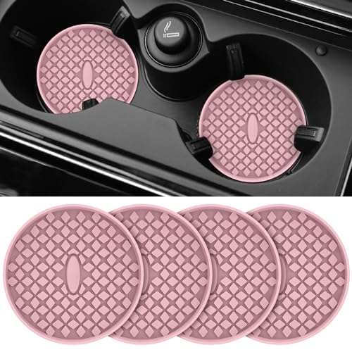 Car Cup Coasters [4 Pack] Silicone Car Coasters (4 Pack-dusty Rose)