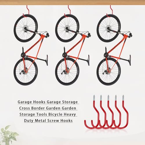 Bike Hooks Heavry Duty 6 (6 Pack / Red)