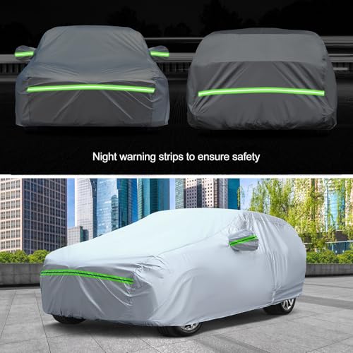 6 Layer Full Car Cover is All (Green reflective strip / 15/ S-XXL For SUVs-Length ( 205"-216" ))