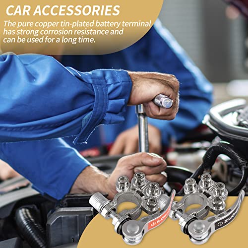 Car Battery Terminal Connector (4 Way-Silver-A)