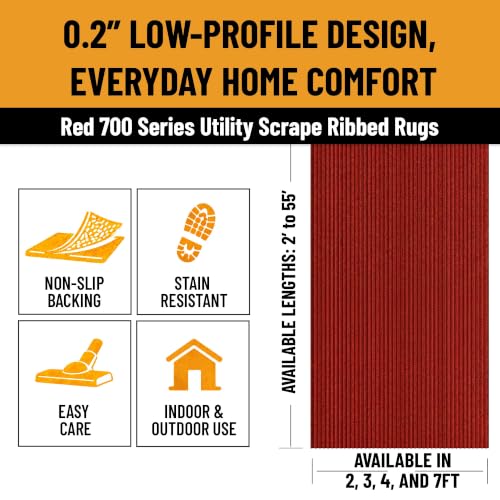 2x25 Hallway Runner Rug (Red / 2' x 25' (Runner))